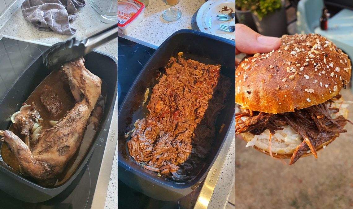 Pulled Rabbit Burger