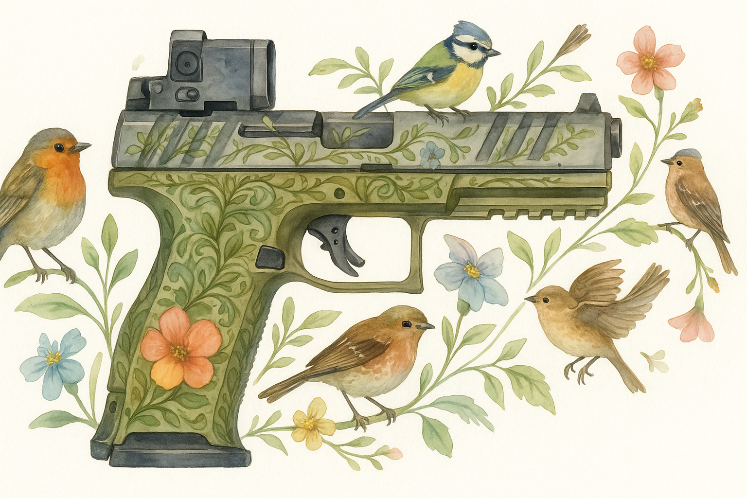 Walther PDP pro Hunt mit Blumen