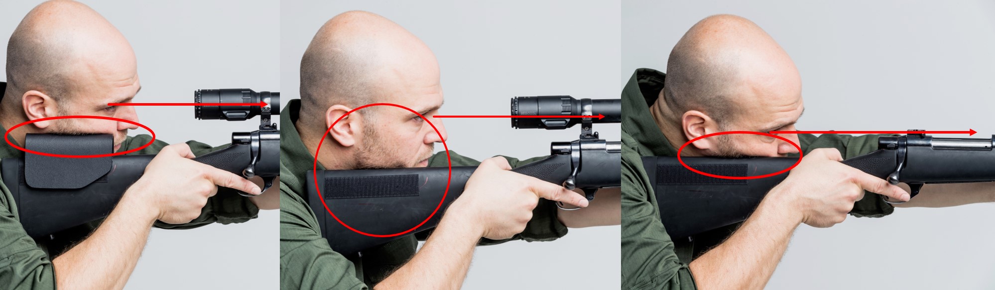 Anschlag mit Schaftbacke und ohne Anschlag mit Schaftbacke und ohne